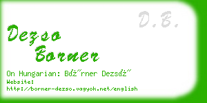 dezso borner business card